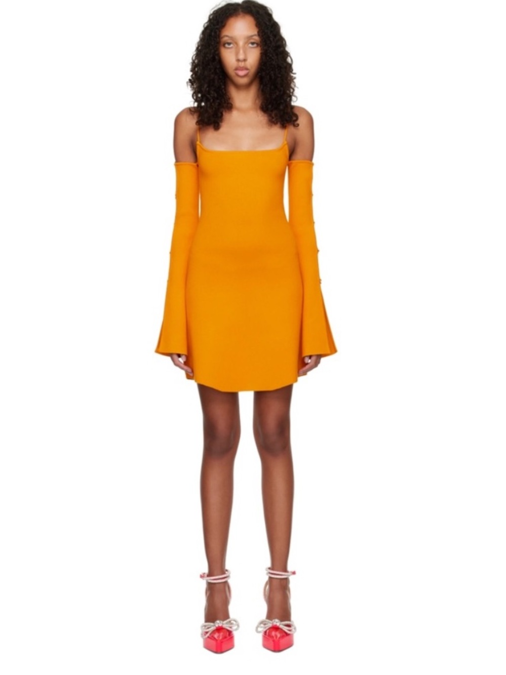 NEW MACH & MACH Orange Amelie Minidress size xs made in Italy designer